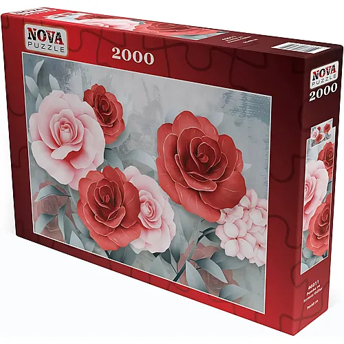 Nova Puzzle Pink and Red Roses - 2000 Teile