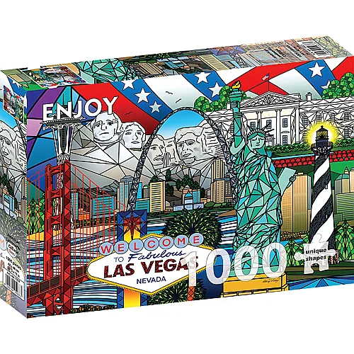 Enjoy Puzzle American Landmarks Collage - 1000 Teile