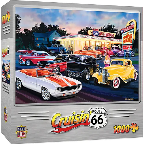 Master Pieces Puzzle Cruisin Route 66 Dogs & Burgers - 1000 Teile