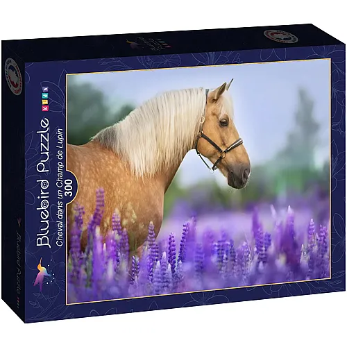 Cheval dans un Champ de Lupin 300Teile