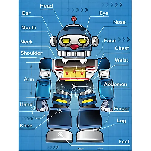 Pintoo Puzzle Plastic Puzzle - Robot (48Teile)