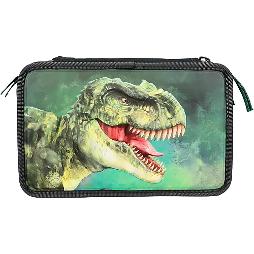 Depesche Dino World Gef�llte 3-Fach Federtasche im Dinosaurier-Design mit 3D-Effekt