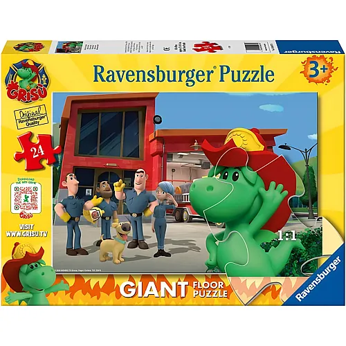 Giant Floor Grisu auf der Feuerwache 24Teile