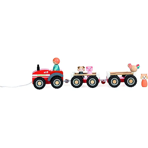 Egmont Traktor mit 2 Anh�ngern, Bauer und Tiere
