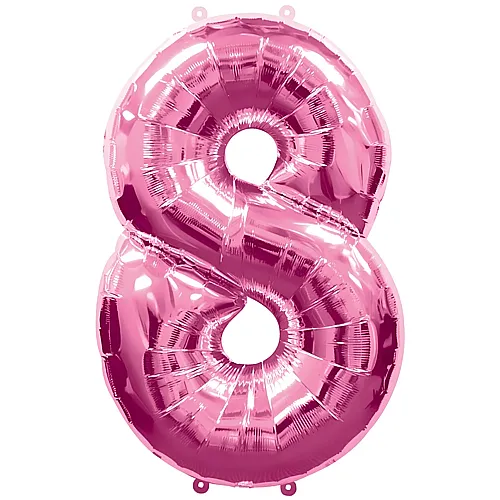 Amscan Zahlen Pink Folienballon Nummer 8 Pink (86cm)