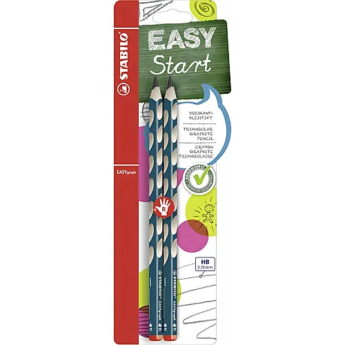 Stabilo EASYgraph HB Graphitstift f�r Rechtsh�nder Petrol - 2 St�ck.