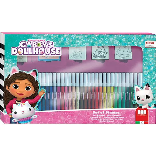 Multiprint Gabby's Dollhouse Malset mit Stempeln - 41 Teile