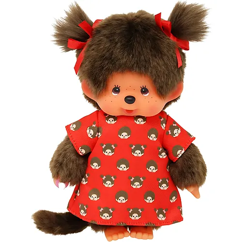 Monchhichi M�dchen mit Monchichikleid und Schleifen - 20 cm