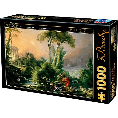 DToys Puzzle Fran�ois Boucher: River Landscape with an Antique Temple (1000Teile)