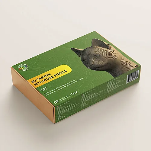 Creatif Wood 3D Sculpture PZ Carton Chat 118pcs (fr-en)