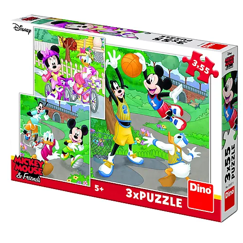 Dino Puzzle 3in1 Mickey Mouse (55Teile)