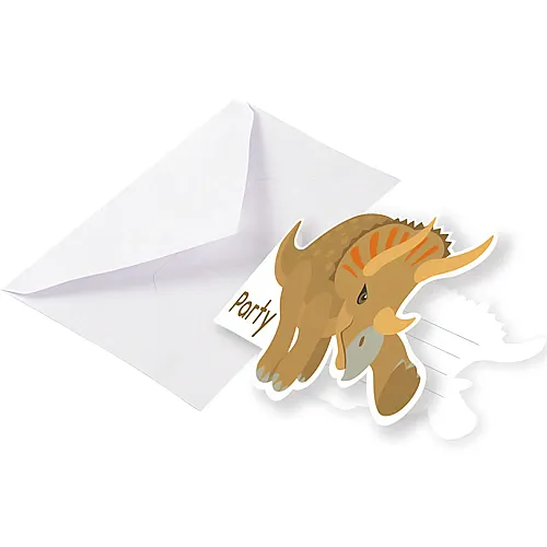 Riethmller 8 Einladungskarten Happy Dinosaur (8.5x12.7cm)