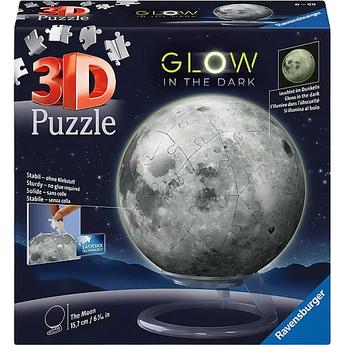 Ravensburger Puzzle Ball: Der Mond - Glow-in-the-Dark - 72 Teile