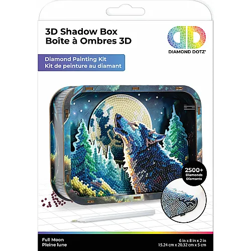 Diamond Dotz Diamond Painting Box Wolf mit Vollmond