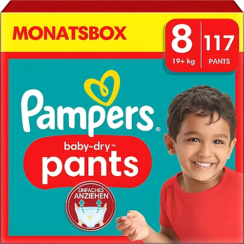 Pampers Baby-Dry Monatsbox Pants Extra Large Gr.8 (117Teile)
