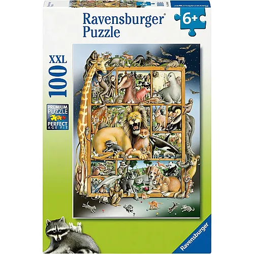 Ravensburger Puzzle Tiere im Regal (100XXL)