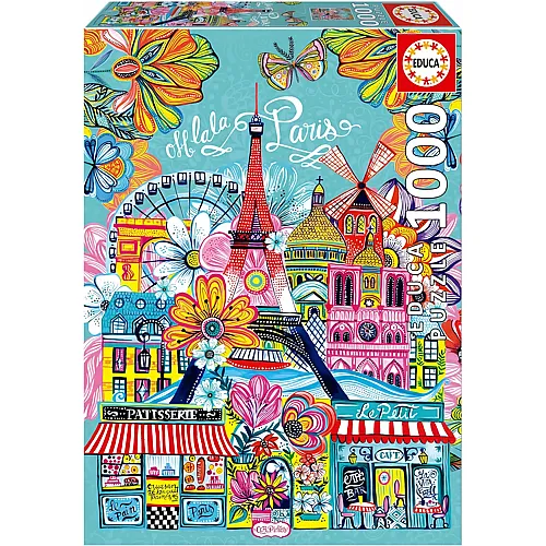 Educa Puzzle Paris mit dem Car Pintos - 1000 Teile