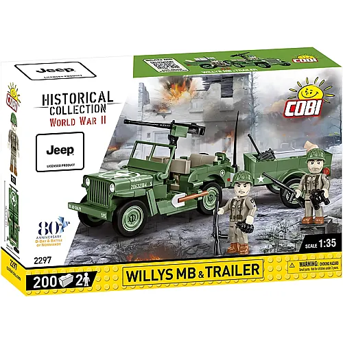COBI Historical Collection Jeep Willys MB & Trailer (2297)
