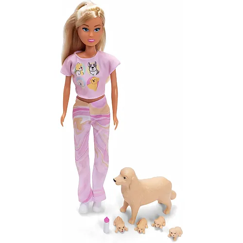 Simba Steffi Love Welcome Puppies � Modepuppe mit tr�chtiger Hundemama und 2-4 Welpen
