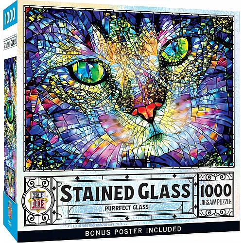 Master Pieces Puzzle Stained Glass Classics Schnurrendes Fenster - 1000 Teile