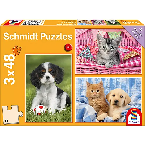 Schmidt Puzzle Meine liebsten Haustierbabys (3x48)