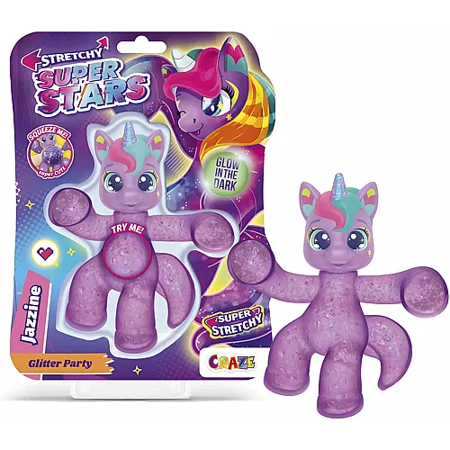 CRAZE STRETCHY SUPERSTARS Jazzine - Glibberige & Dehnbare Sammelfiguren mit Schleimf�llung, 6 Verschiedene Charaktere zum Sammeln