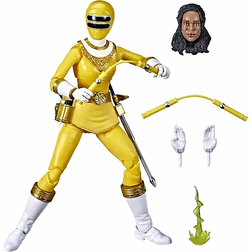 Hasbro Power Rangers Lightning Collection Zeo Yellow Ranger 15,2 cm Premium Sammelfigur Actionfigur Spielzeug mit Zubeh�r, Kinder ab 4 Jahren, RXZER23, Cranberry