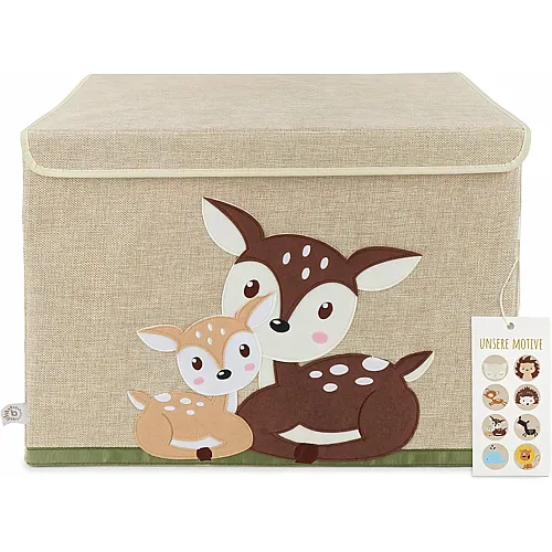 Bieco Aufbewahrungsbox mit Deckel | 65L faltbar | ca. 36x36x51cm | Spielzeugkiste mit Deckel | Aufbewahrungsbox Kinder |