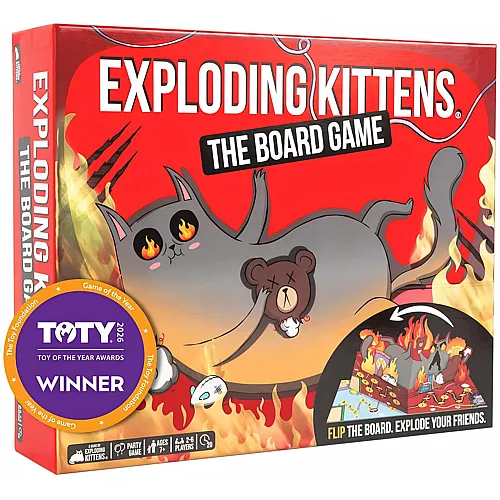Exploding Kittens : The Board Game - The Action Packed Party Game to Celebrate 10th Birthday - 2-6 Players Aged 7+ - Great for Adults, Teens, Collectors, Kids