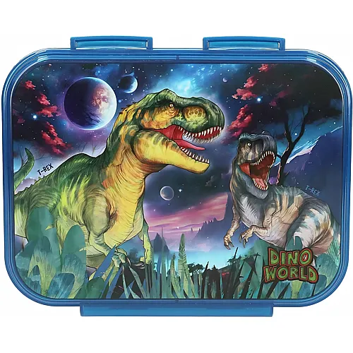 Brotdosemit 3 F�chern im Dino Motiv und Weltall Design