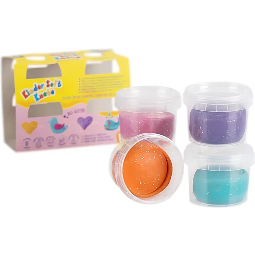 Kinder Soft Knete Bio Glitter 4x80g