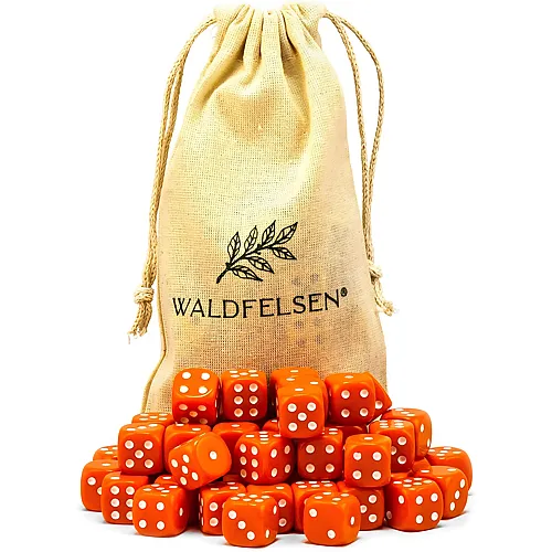 Waldfelsen Hochqualitative W�rfel Standardgr�sse 16mm Orange - 50 Teile