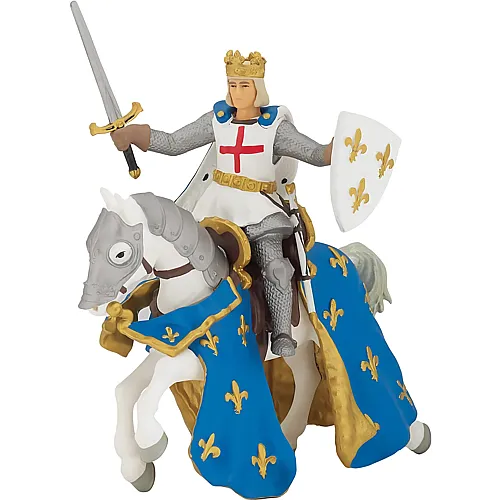 Papo Historische Figuren Ludwig der Heilige auf seinem Pferd