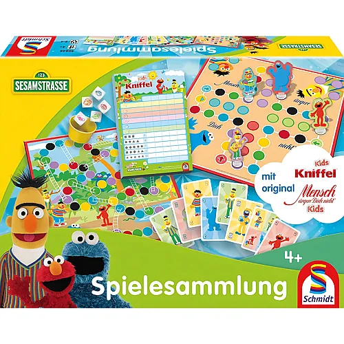 Kinderspielesammlung im Sesamstrasse Design