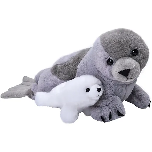 Wild Republic Aquatic Sattelrobbe Mami mit Baby - 38 cm
