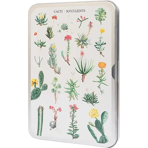 Grupo Erik Kokonote Puzzle 100 Teile Botanical Cacti Puzzle - Gr��e : 25x15 cm - Puzzle mit metallischer Box Puzzle Erwachsene