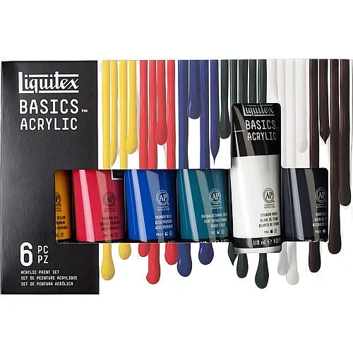 Liquitex Lqx Basics Acrylfarbe Set 6 X 118ml Tuben