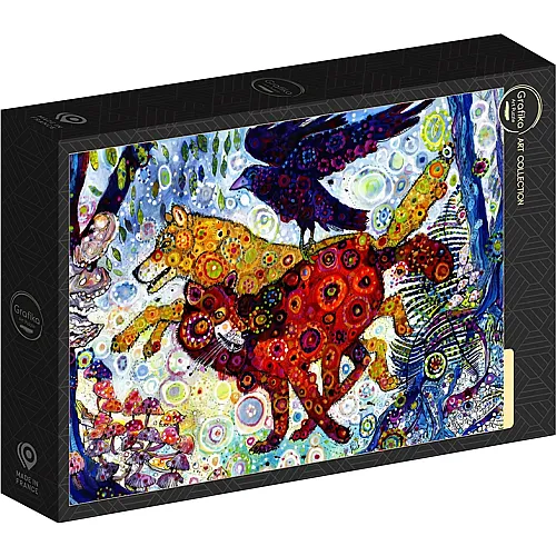 Grafika Puzzle Art Collection Sally Rich Wolves in a Blue Wood - 1000 Teile