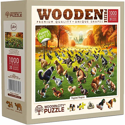 Wooden City Puzzle Puppies Poopies (1000Teile)