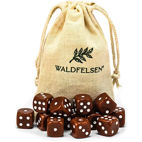 Waldfelsen Hochqualitative W�rfel Standardgr�sse 16mm Braun - 50 Teile
