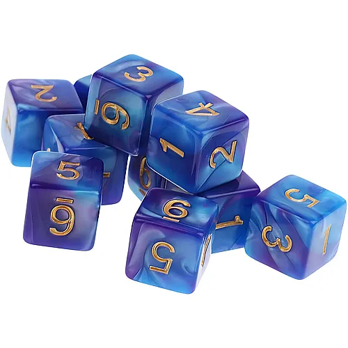 Yourandoll Polyedrische W�rfel D6 Dice W�rfel Spielw�rfel for DND RPG Tischspiele (Blau Lila) (10Teile)