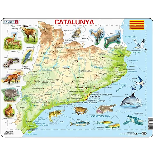 Larsen Puzzle Frame Puzzle - Catalonia (Catalan) (60Teile)