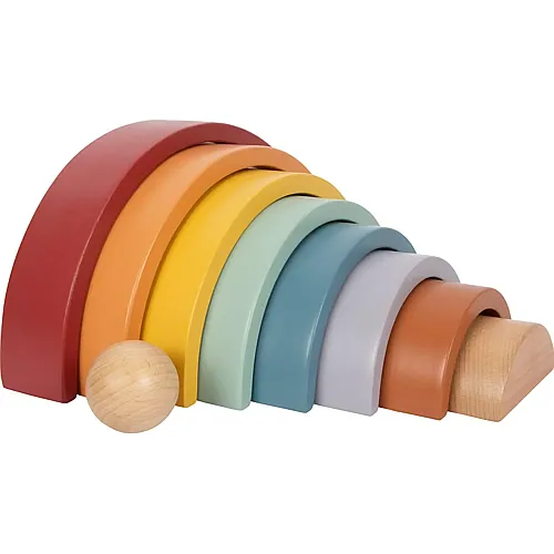 small foot - Regenbogen-Baubgen aus Holz mit Kugel,