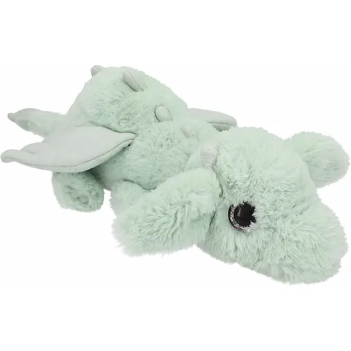 Depesche Snukis - Kuscheltier Drache in Gr�n, mit weichem Fell und Silber Glitzer-Augen, ca. 20 cm grosses Pl�schtier