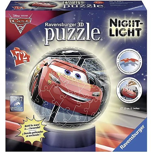 Ravensburger Puzzleball mit LED Disney Cars 3 - 72 Teile