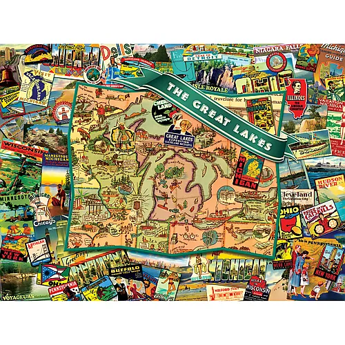 SunsOut Puzzle Ward Thacker Studio - Great Lakes (1000Teile)