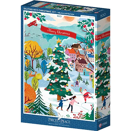 Pieces & Peace Heln.illustration Schlittschuhlaufen zur Weihnachtsfreude (500Teile)