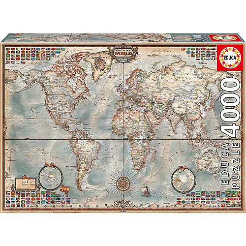 Educa Puzzle The world, Executive Map (4000Teile)