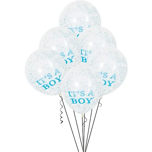 Konfetti-Luftballons Junge 6Teile