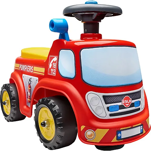 Falk Rutscher Feuerwehr mit Lenkrad und Hupe